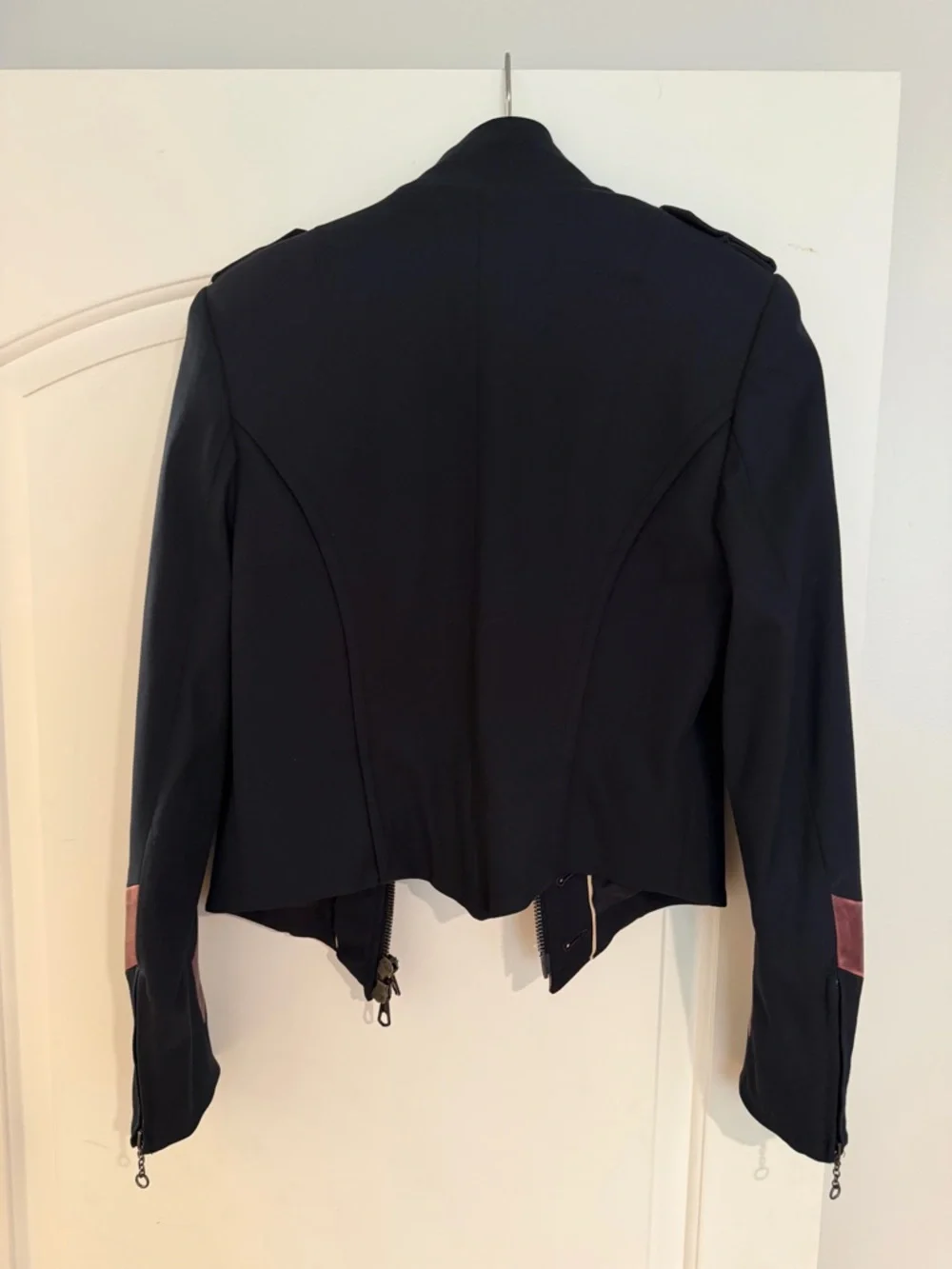 Rag & Bone Military Cropped Leather Jacket Size 10 - Picture 2 of 5